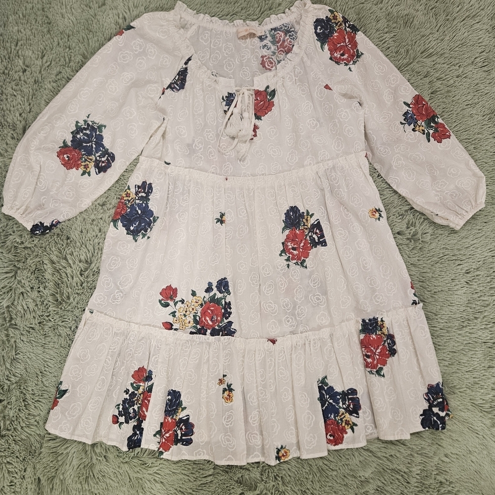 Tory Burch Floral Embroidered Ruffle Dress - Picture 7 of 11